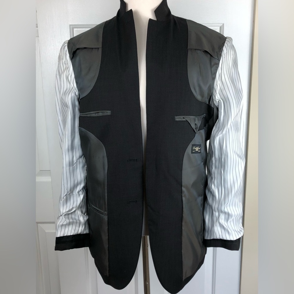 Pronto Uomo 100% wool Sport Coat 40R‎ Blazer Jacket Men’s Dark Gray 2 Button - Picture 5 of 15